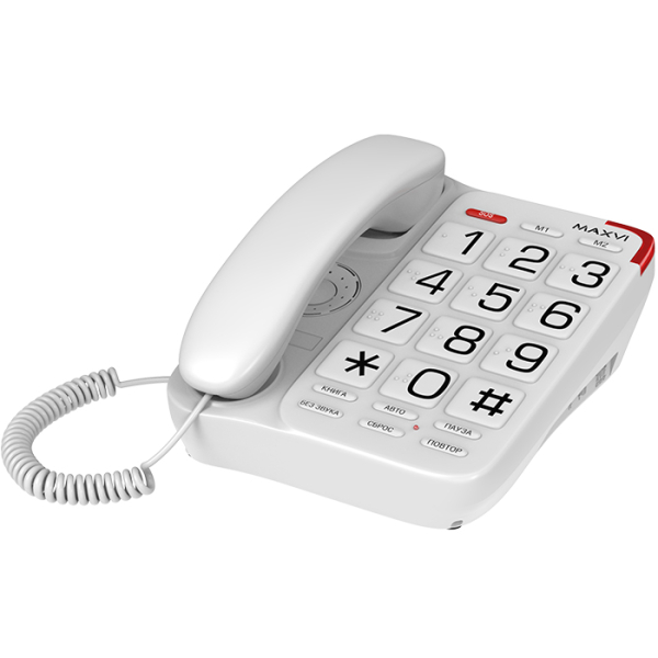 Купить Проводной телефон Maxvi CB-01 white